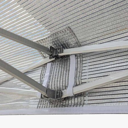 The Altegra Aluminet canopy securely attaches to your gazebo/marquee with heavy duty velcro straps. A full-length Velcro strip connects and integrates walls to your canopy for a quality aesthetic and an effective seal from the weather.