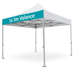 Altegra Geo45 commercial aluminium 3x3 gazebo with custom printed canopy - 1x 3m Valance print with your colours and branding