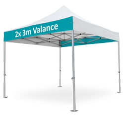 Altegra Geo45 commercial aluminium 3x3 gazebo with custom printed canopy - 2x 3m Valance print with your colours and branding
