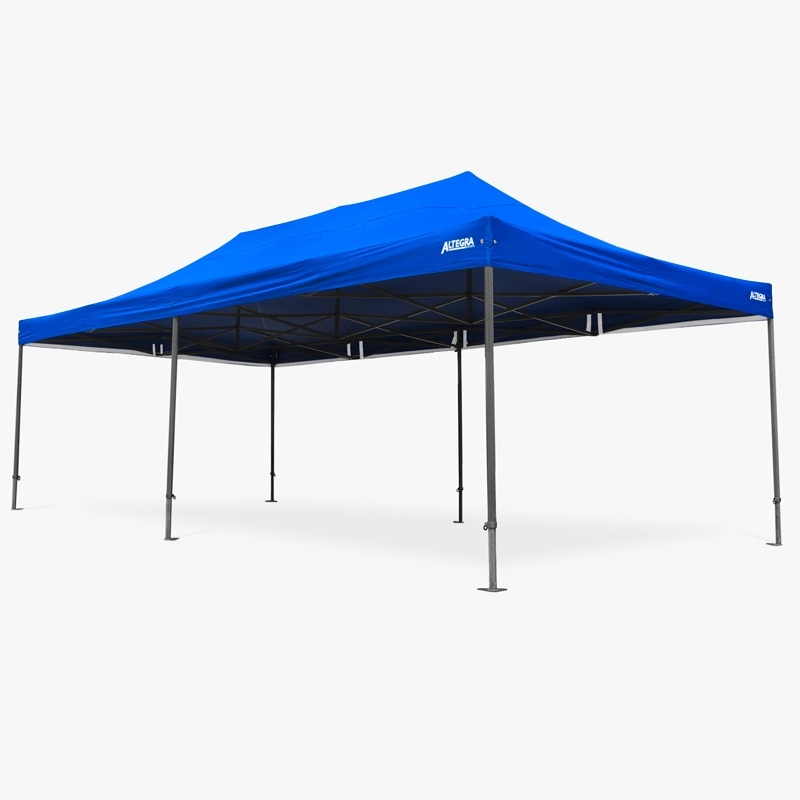 Altegra GRP Composite Super Heavy Duty 4x8m marquee with royal blue canopy - the latest innovation from Altegra, the strongest large span pop up marquee frame ever released in Australia. Complete with waterproof canopy that's tested to 99% UVE (Ultra Violet Effectiveness).